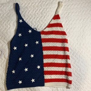 American flag knotted tank top
